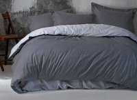 Постельное белье сатин Premium Lotus Home - Basic Light Grey (Турция), семейный